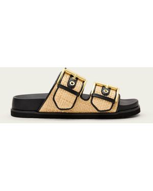 AllSaints Sian Raffia Leather Sandals - Multicolour