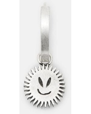 AllSaints Sun Smirk Sterling Hoop Earring - White