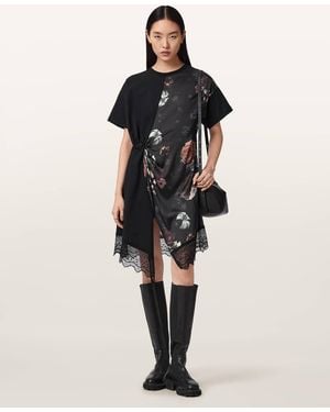 AllSaints Lana Lace Floral Mini Dress - Natural