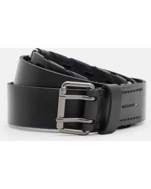 AllSaints Matt Leather Woven Belt - Multicolour