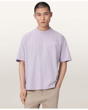 AllSaints Underground Oversized Crew Neck T-Shirt - Purple