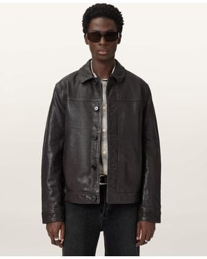 AllSaints Nates Leather Jacket - Black