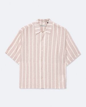 AllSaints Quasar Oversized Viscose Polkadot Shirt - Pink