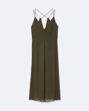AllSaints Fawn Viscose Midi Slip Dress - Green