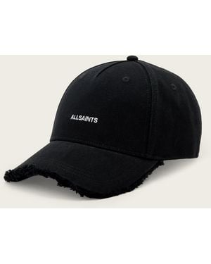 AllSaints London Frayed Baseball Cap - Black