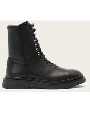 AllSaints Escher Lace Up Leather Boots - Black