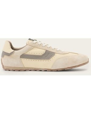 AllSaints Liam Suede Hex Low Top Trainers - Natural