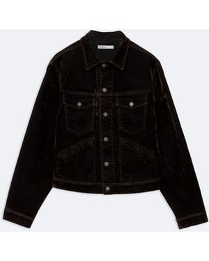 AllSaints Flocked Denim Trucker Jacket - Black