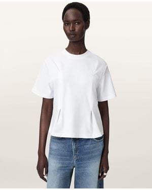 AllSaints Sofia Lisa Boxy Embroidered T-Shirt - White