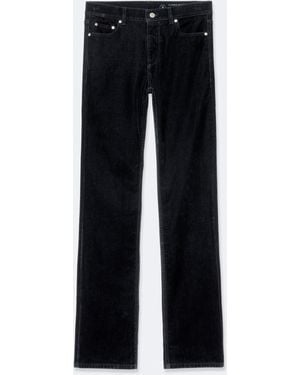 AllSaints Eve Flocked Denim High-Rise Bootcut Jeans - Black