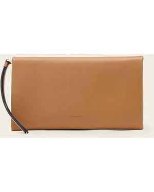 AllSaints Harluna Leather Clutch Bag - Natural
