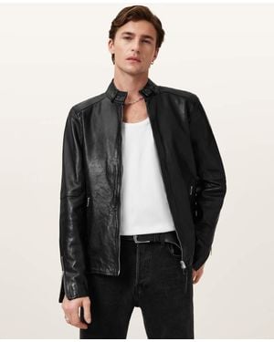 AllSaints Cora Leather Jacket - Gray
