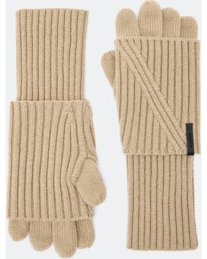 AllSaints Margo Double-Layered Wool-Blend Gloves - Natural