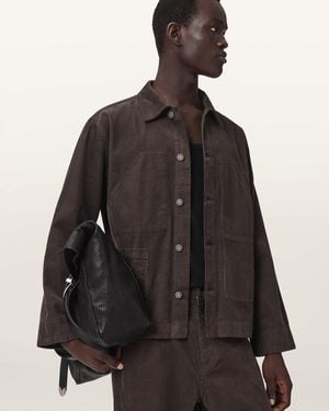 AllSaints Mukesh Relaxed Fit Cord Shacket - Black