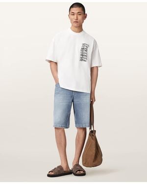 AllSaints Lenny Loose Fit Denim Shorts - Natural