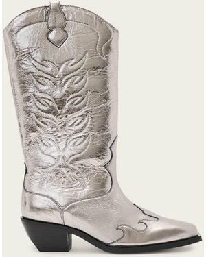 AllSaints Cow Leather Dolly Western Leather Boots, /Us 6/Eu 36 - White