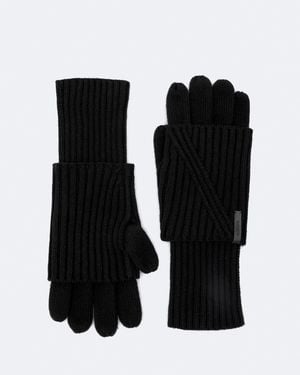 AllSaints Margo Double-Layered Wool-Blend Gloves - Black