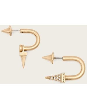 AllSaints Laio Spike Front Back Earrings - Natural