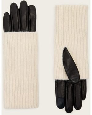 AllSaints Onyx Leather Gloves - Black