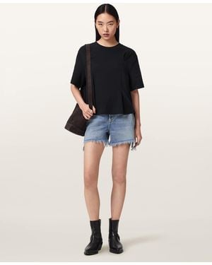 AllSaints Sofia Lisa Boxy Embroidered T-Shirt - Blue