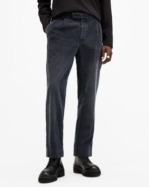 AllSaints Elm Corduroy Straight Fit Trousers,, Faded - Blue