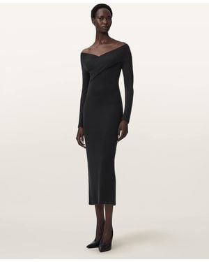 AllSaints Delta Bodycon Jersey Midi Dress - Natural