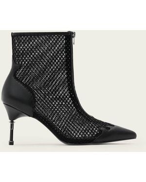 AllSaints Polyester Natasha Mesh Leather Boots, Us 7/ Eu 37 - Black