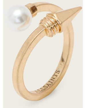 AllSaints Hazel Pearl Ring - Natural