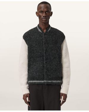 AllSaints Jaque Oversized Varsity Cardigan - Black