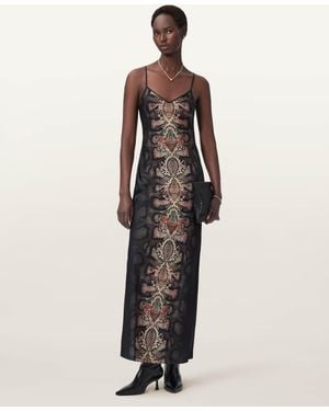 AllSaints Polyester Bryony Maxi Slip Dress, /Us 2 - Natural