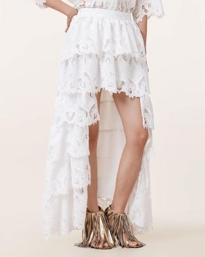 AllSaints Cavarly Embroidered Maxi Skirt - White