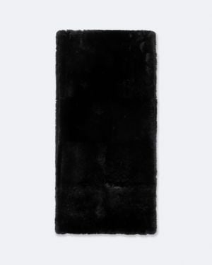 AllSaints Harper Patch Shearling Scarf - Black