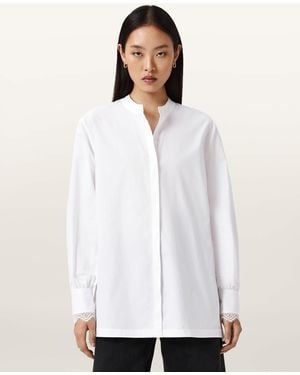 AllSaints Ethel Lace Trim Shirt - White