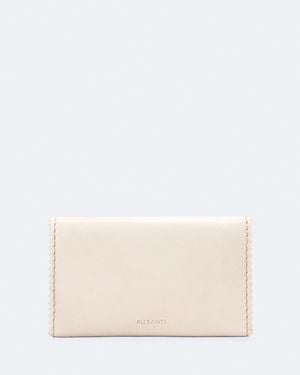 AllSaints Siloh Pinked-Edge Leather Bi-Fold Wallet - Natural