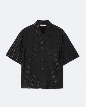 AllSaints Fade Oversized Polka-Dot Shirt - Black