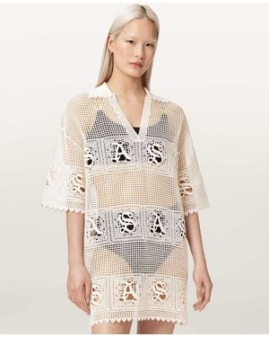 AllSaints Kyra Open Knit Mini Dress - Natural