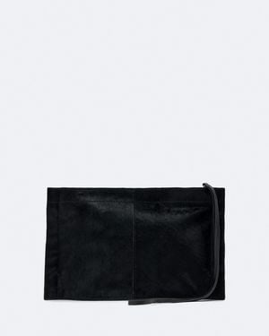 AllSaints Lutece Calf-Hair Clutch - Black