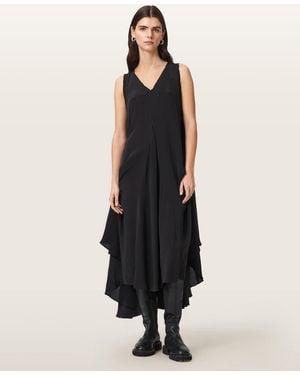 AllSaints Sybil Sleeveless Midi Dress - Black