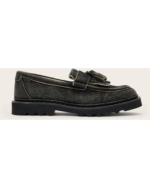 AllSaints Leather Skiff Tassel Loafers, /Us 8/Eu 41 - Black
