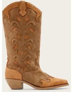 AllSaints Leather Dolly Western Boots, Us 7/ Eu 37 - Brown