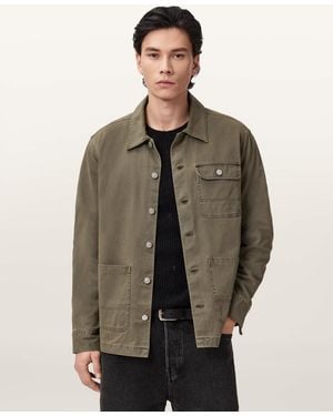 AllSaints Nevis Relaxed Cotton Shirt - Green