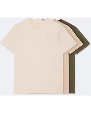 AllSaints Brace Cotton T-Shirts 3 Pack - Natural
