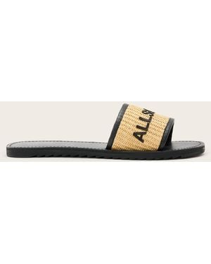 AllSaints Hoxton Single Strap Sliders - Natural