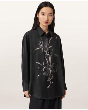 AllSaints Bernie Silk Blend Shirt - Black