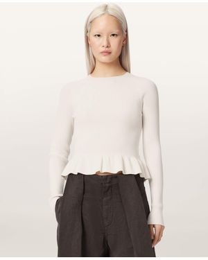 AllSaints Jas Lightweight Fitted Jumper - White