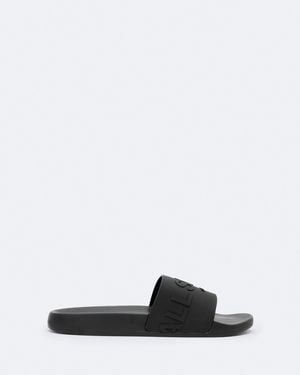 AllSaints Biggy Slip On Logo Sliders - White