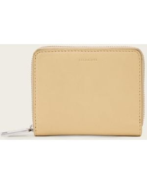 AllSaints Lena Hex Zip Up Leather Wallet - Natural