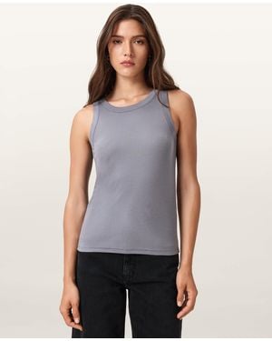 AllSaints Rina Crew Neck Sleeveless Tank Top - Purple
