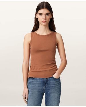 AllSaints Katarina Boat Neck Slim Fit Tank Top - Blue