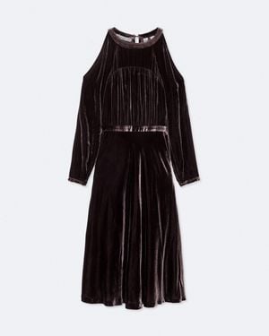 AllSaints Chrissy Velvet Midi Dress - Black